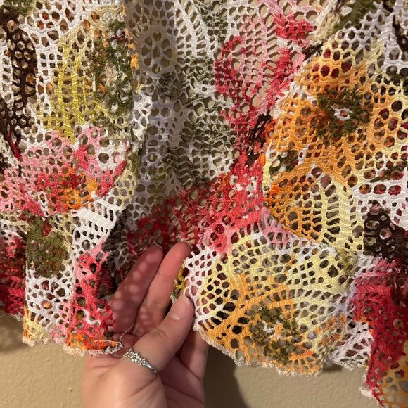 Perceptions Petite Floral Short Sleeve Cardigan Bolero Shoulder Cover - Picture 5 of 8